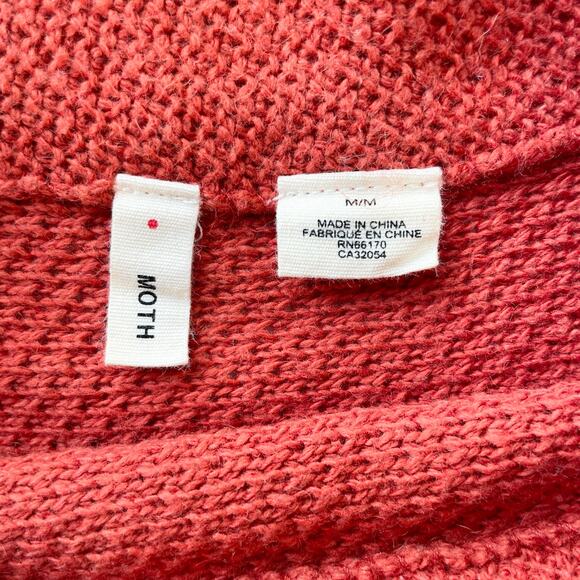 Moth Anthropologie Womens M Ceres Sweater Mockneck Burnt Orange Cottage Bohemian - Picture 7 of 9